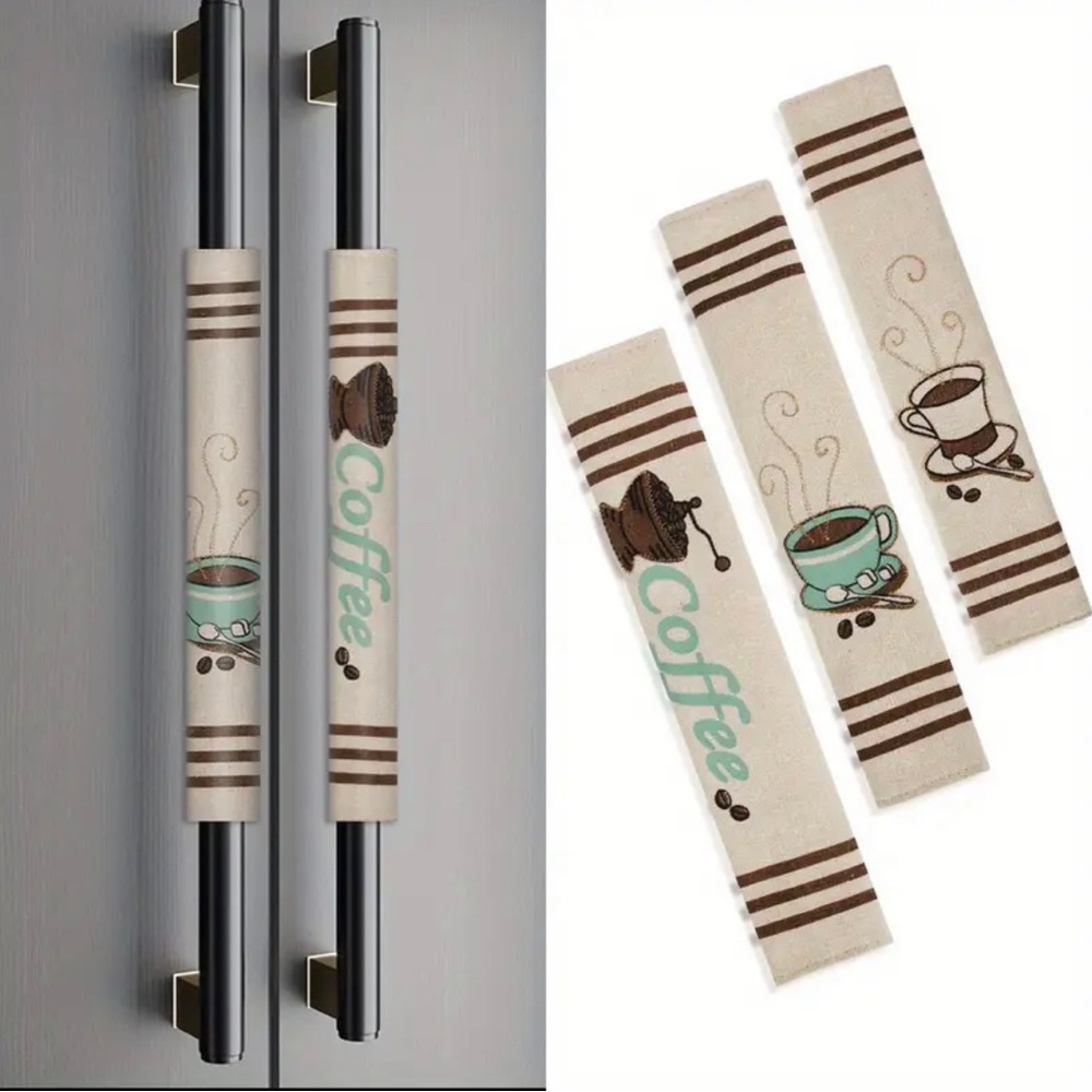 Fridge handle covers - coffee themed - new in package